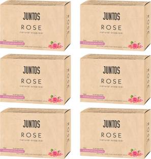 Juntos Herbal Rose Bathing Soap Pack of 6 | Gentle Skincare & Refreshing Body Cleanser