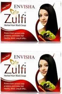 ENVISHA New Zulfi Shama Herbal Hair Black Soap pack of 2