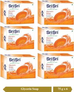 Sri Sri Tattva Glycerin Soap - For Soft & Hydrated Skin ,Pack Of 6