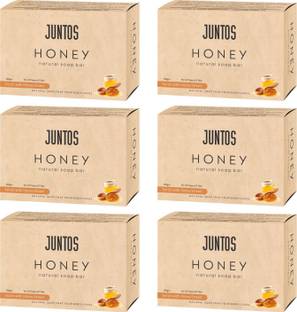 Juntos Pack of 6 Honey Soap Bars – Moisturizing Bath Soap for Soft & Glowing Skin