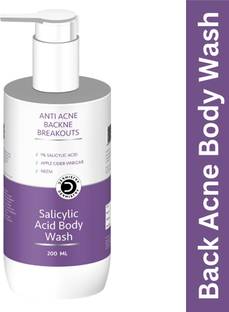 DERMISTRY 1% Salicylic Acid Body Wash for Acne Prone Oily Skin with Neem Zinc Niacinamide Face Wash