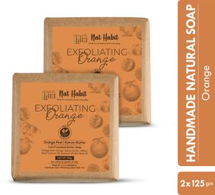 Nat Habit Exfoliating Orange Soap - Tan Removal, Cleansing & Anti-Aging Formula