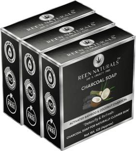 REEN NATURALS PACK OF 3 Charcoal Soap for Detoxify & Refresh your Skin | Handmade Soap