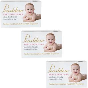 Pearldew Baby Syndet Bar | Aloe Vera, Vitamin E & Avacado Oil | pH 5.5 (75 gm -Pack of 3)