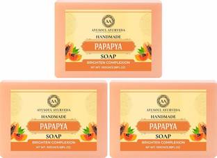 Ayusoul Ayurveda Khadi Herbal Natural Papaya Bath Soap for Soothing & Natural Skin