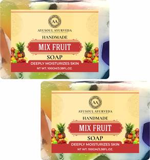 Ayusoul Ayurveda Khadi Herbal Natural Mix Fruit Bath Soap for Soothing & Natural Skin