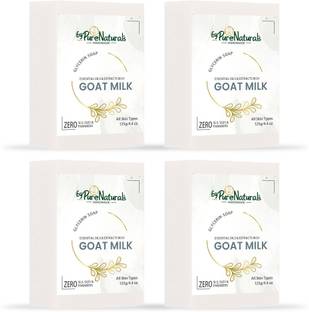 byPurenaturals Organic and Natural Glycerin Made Goat Milk Soap For Men Women 125gm Pack of 4