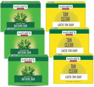 Nature's Essence TAN CLEAR LACTO TAN SOAP+PROTECTING ALOEVERA SOAP 75GX6(60MRPX6)