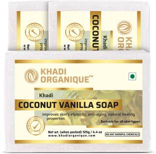 khadi ORGANIQUE Coconut & Vanilla Soap For blemishes, acne and scars TREATMENT