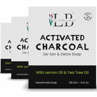 Lebotaniques LB Charcoal Deep pore Cleansing ,D tan, Detox Bar 125 Grams (Pack of 3)