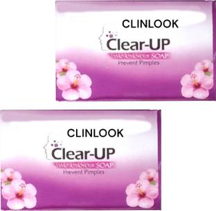 clin look CLEAR-UP SOAP FOR PREVENT PIMPLE GIVE SOFT SKIN PACK OF 2