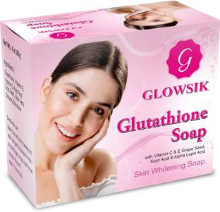 G GLOWSIK GLUTATHIONE SKIN WHITENING & GLOWING SOAP WITH GRAPE SEED, VITAMIN C 100 GM EACH
