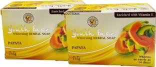 Youth Face PAPAYA WHITENING SOAP 135G PACK OF 2 - IMPORTED PRODUCT