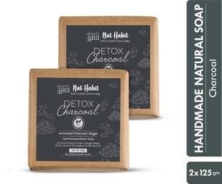 Nat Habit Detox Charcoal Soap - Skin Brightening and Deep Cleansing, 100% Natural