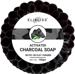ELIBLISS Deep Cleaning & Exfoliating Activated Charcoal Soap For Men & Women