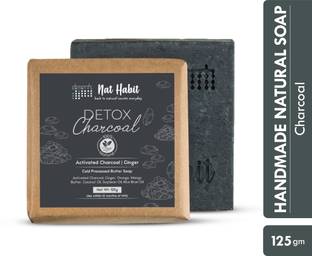 Nat Habit Detox Charcoal Soap - Skin Brightening and Deep Cleansing, 100% Natural