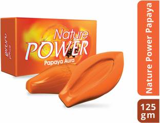 nature power Papaya Aura Beauty Soap with 76% TFM 3 Pieces