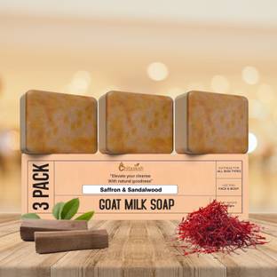 CHITAKSH Magic Goat Milk Soap Sandalwood & Saffron – Hydrating & Smoothing Bath Soap