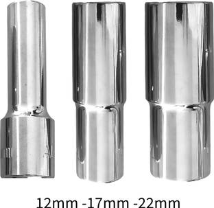 4MECH 12mm + 17mm + 22mm Hex Long Chrome Vanadium Steel, 1/2" Sq. Dr. 12mm + 17mm + 22mm Hex Long Chrome Vanadium Steel, 1/2" Sq. Dr. Single Sided Combination Wrench