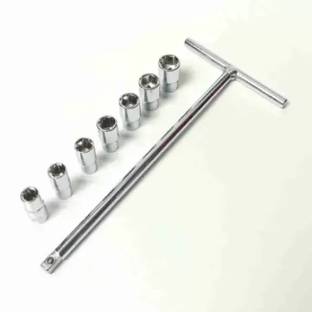 GrabMoor GM-8S 1/4" Drive T-Handle Socket Set with 7mm, 8mm, 9mm, 10mm, 11mm, 12mm, 13mm Socket Set