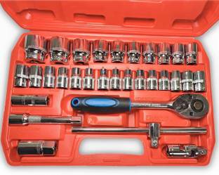 ZIODIC 32Pcs Heavy 1/2" inch Combinational Ratchet Socket Wrench Spannar Tool Goti Set Socket Set