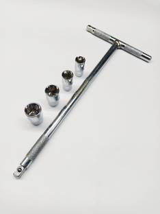 4MECH 8mm 9mm 10mm and 11mm Socket Set, T Handle with 1/4 Drive 4 Socket Set