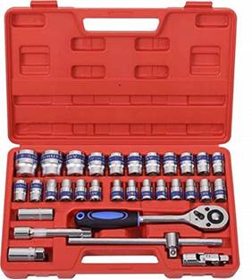 OKASTA 32Pcs Heavy 1/2"inch Combinational Ratchet Socket Wrench Socket Set