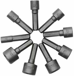 Bluedeal 1/4"" Hex Shank Power Nut Driver Drill Bit Socket Wrench Screw 5-13mm Magnetic 9pcs 1/4"" Hex Shank Power Drill Bit Socket Wrench Screw 5-13mm