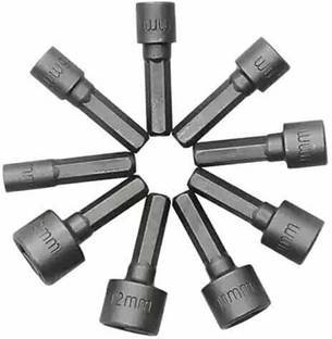AASONS AASONS 9pcs 1/4" Hex Shank 5-13mm Magnetic Nut Driver Set for drill machine Socket Set