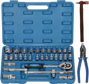 Digital Craft 32-Piece Socket Kit with 200g Hammer and 8" Combination Plier Included Socket Set