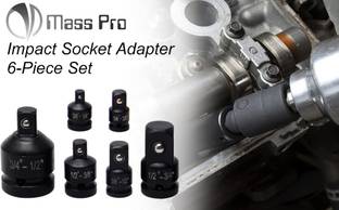 Mass Pro 6Pcs Impact Adapter & Reducer SocketSet 1/4 3/8 1/2 3/4 Inch Female To Male SqDr Socket Set