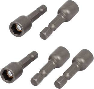 AASONS 8mm 5/16-inch Socket 1/4 Hex Shank Magnetic Nut Driver Adapter Drill Bits 5pcs AASONS 8x42mm Hex Shank Magnetic Nut Driver Adapter -5 pcs Single Sided Socket Wrench