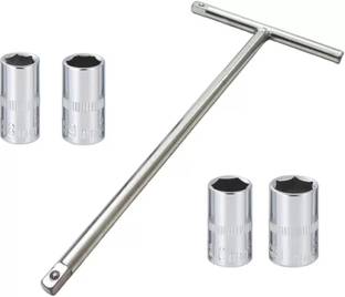 SHMART 1/4" drive t-handle with for socket of (8mm,10mm,11mm,12mm) Socket Set