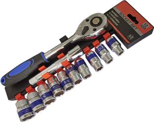 Inditrust 12pc CRV Socket set ½” Ratchet Size (10,11,12,13,14,16,17,19,21 and 24)mm Socket Set