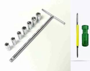 GrabMoor GA-8S 1/4" Drive T-Handle Socket Set with 7mm, 8mm, 10mm, 11mm, 12mm, 13mm,14mm Socket Set