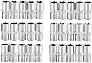 4MECH 8MM Shallow x 30 -1/4" Drive CRV Steel Hardened Home and Professional Use Socket Set