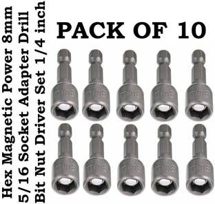 REIOENT QUALITY Magnetic Power 8mm 5/16 Socket Adapter Drill Bit Nut Driver Set 1/4 inch Socket Set