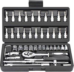 GORLERA 46 in 1 Pcs Tool Kit & Screwdriver and Multi Purpose Combination Tool Case Precision Socket Set