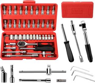 ZYRIAN 46 in 1 Pcs Tool Kit & Screwdriver and Socket Set Multi Purpose Combination Tool Socket Set