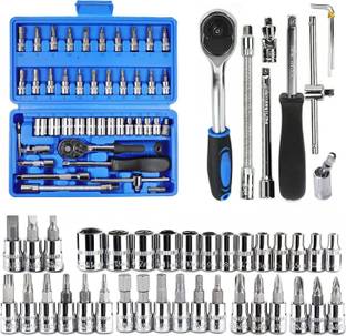 AEGON SPEAR SA46, 46Pcs 1/4" Heavy Duty Ratchet Kit For DIY Socket Set
