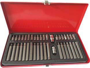 Inditrust 40pc Torx Star Spline Hex Allen Key Socket Bit Set 3/8 & 1/2 Drive Alan T20-T55 Socket Set
