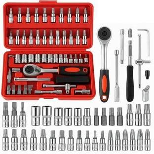 DEAGAN 46PCS Sockets Extension Bars,Mechanic Tool Kits for Household Repair Socket Set Socket Set