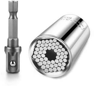 AS TOOL CENTER Universal Wrench Gator-Grip Socket Tool Multi-Size In One Self Adjustable Socket Set