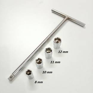 PRECISTO Spanner set 1/4 drive 8mm, 10mm, 11mm and 12mm hex socket with 8 inch T handle Socket Set