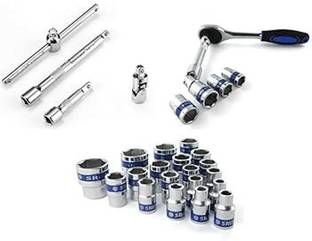 Implemental 24pc Heavy Duty Tool kit Set 1/2"DR Socket Set Chrome Vanadium with Metal Tool Socket Set