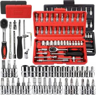 MOHINNI CREATION High Quality 46pcs 1/4-Inch Tool Ratchet Wrench tool Kit Household Socket Set
