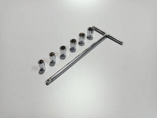 TheArtBox 1/4 Drive T-Handle with 8mm, 9mm, 10mm, 11mm, 12mm and 13mm Socket Set