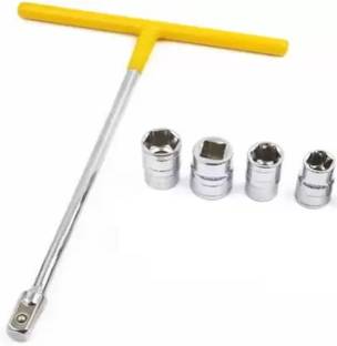 GrabMoor 1/4" Drive T-Handle with 4 sockets of (8, 10, 11, 12 mm) Socket Set