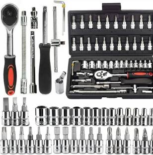 VT ENTERPRISE 46 PCS 1/4 Inch Socket Set | Compact Ratchet Wrench Tool Kit | High Quality Socket Set