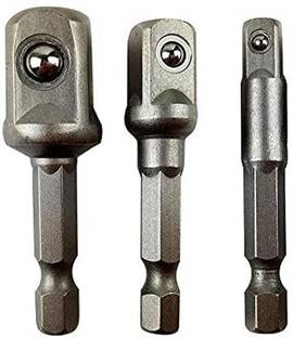 Kshivi Hex Drive Power Drill Socket Extension Bit Adaptor Set (1/4" 3/8" 1/2" inches) Stubby Screwdriver Set